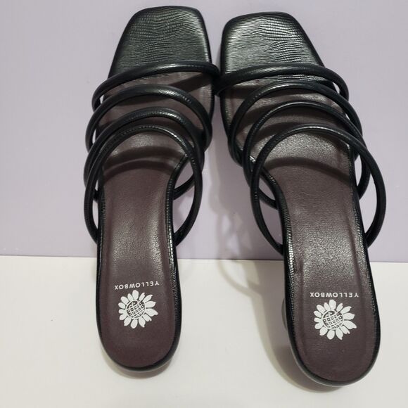 Yellow Box Women's Black Slip On Heels Shoe Sz 10 - Picture 10 of 10